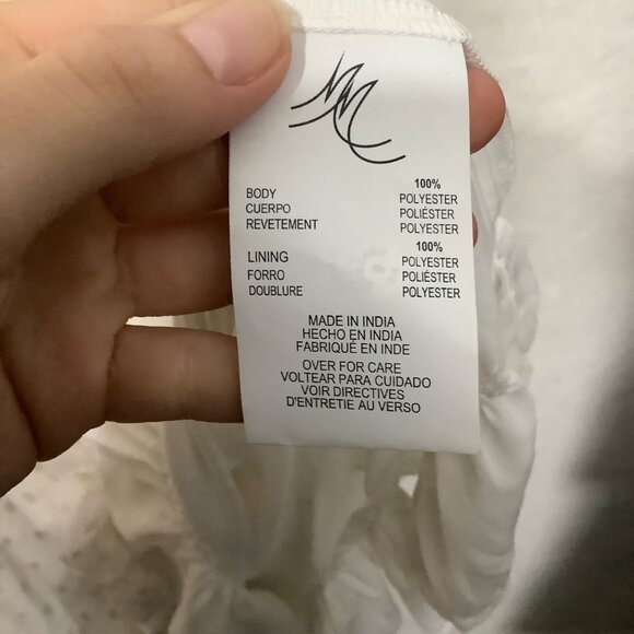 Melissa McCarthy Seven7 White Ruffle Dress Women 3X Gold Polka Dots Flowy - Picture 5 of 9